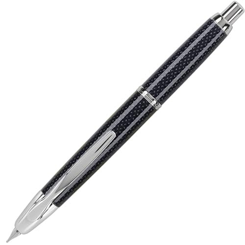 PILOT Vanishing Point Collection Refillable & Retractable Fountain Pen, Blue Carbonesque Barrel with Rhodium Accents, Blue Ink, Medium Nib (60249) - Image 1