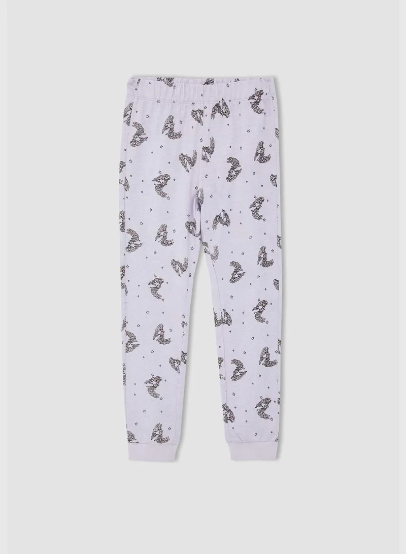 DeFacto Regular Fit Short Sleeve Unicorn Print Pyjama Set