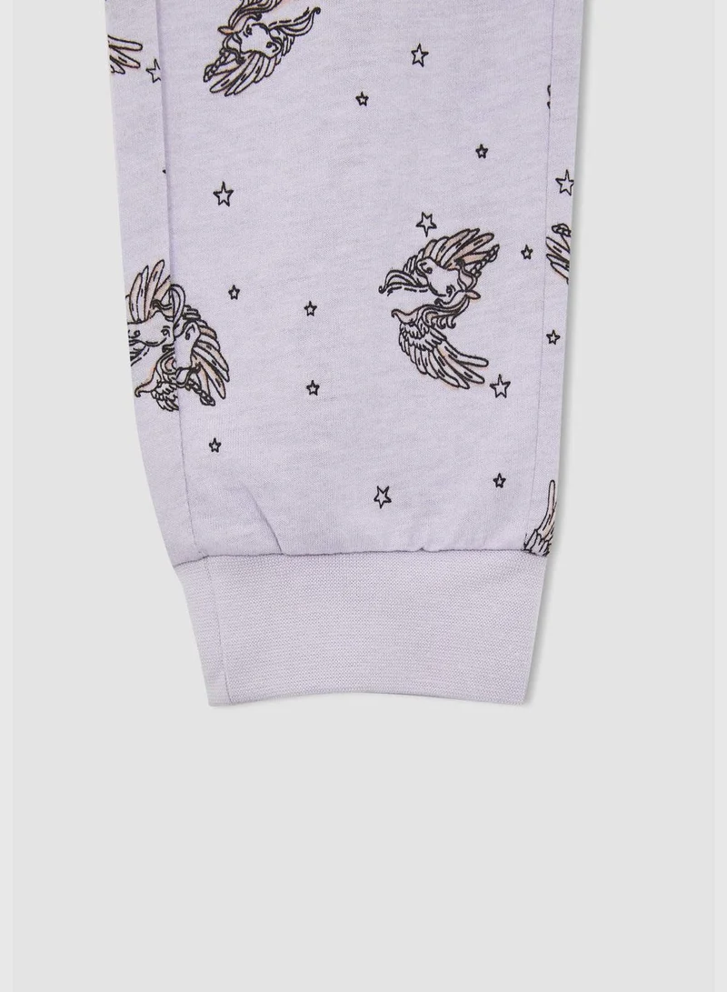 DeFacto Regular Fit Short Sleeve Unicorn Print Pyjama Set