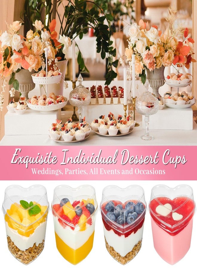 TOFLEN 50 Pack Heart Shaped Dessert Cups with Lids and Spoons, 5 oz Mini Plastic Shooter Cups for Parfait, Pudding, Fruit, Cheesecake, Mousse, Jello, Yogurt, Appetizer - Image 5