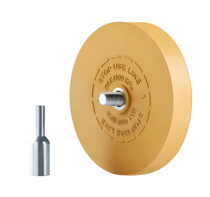 LuckyGuard Decal Remover Eraser Wheel Adhesive Remover for Pinstripes Vinyl Tapes and Sticker Rubber Wheel for Drill 1 Pack - Image 1