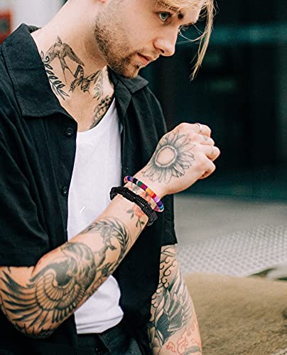 Tornito 15Pcs Braided Leather Bracelet Boho Cuff Wrap Wood Bead String Woven Ethnic Stretch Wristbands Bracelets Set for Men Women Size Adjustable - Image 4