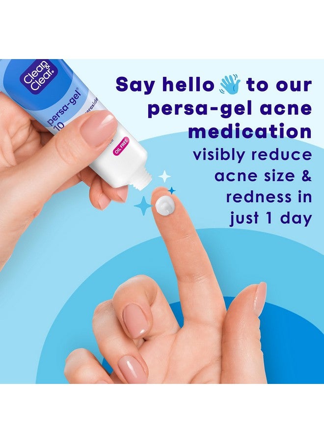 Clean & Clear Persagel 10 Oilfree Acne Spot Treatment With Maximum Strength 10% Benzoyl Peroxide Topical Pimple Cream & Acne Gel Medication For Face Acne Fragrancefree 4 X 1 Fl. Oz - Image 3