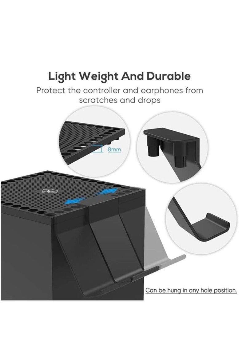 Dust Cover for Xbox Series X with 2 Headset/controller Holder, Cenxaki Pcs High Density Filter and 8pcs Silicone Plugs - Image 2