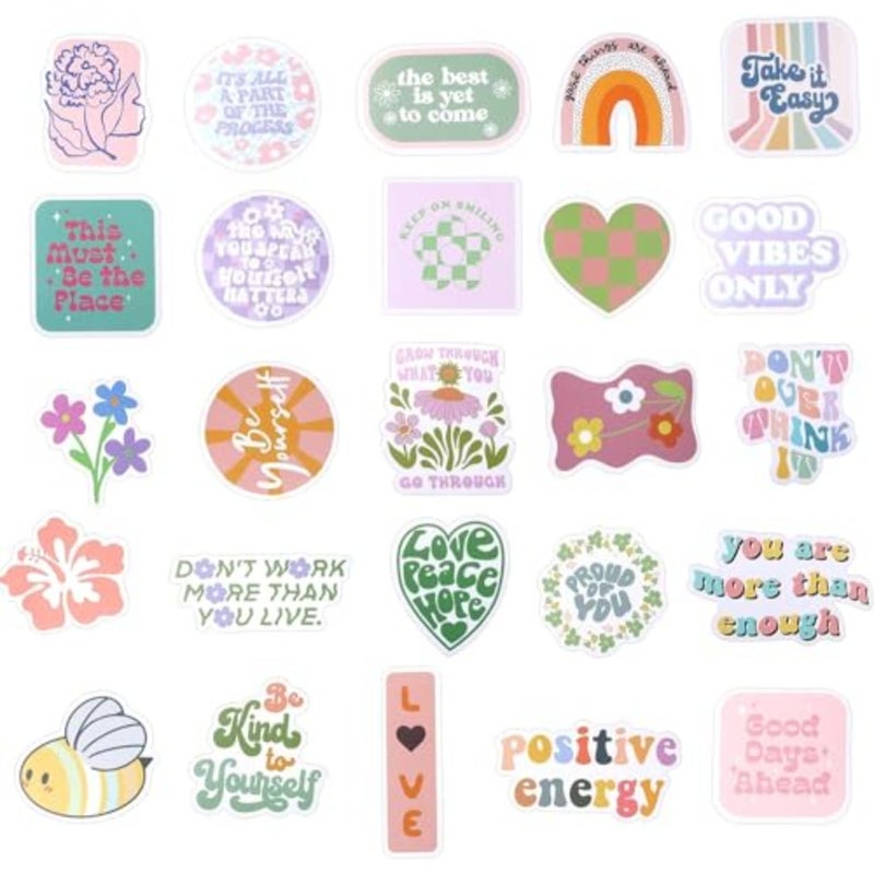 100PCS Pink Motivational Stickers Vinyl Waterproof Stickers for Laptop Bumper Water Bottles Computer Phone Hard Hat Car Stickers and Decals Inspirational Stickers - Image 4