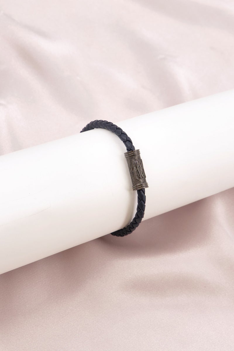 CERRUTI 1881 Men Fashion CIAGB0000504 Leather Bracelet, Navy - Image 1