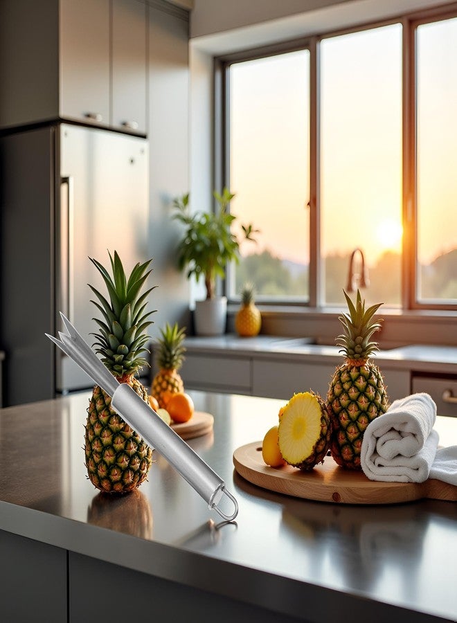 Cauaoa Silver Stainless Steel Pineapple Eye Remover Tool, V-Shape Kitchen Peeler, Multipurpose Pineapple Eye Clip,Pineapple Eye Cutter V Shape Stainless Steel Pineapple Eye Peeler Remover for Home Kitchen - Image 5