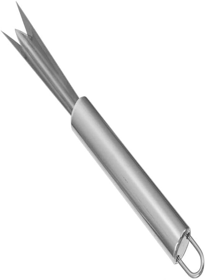 Cauaoa Silver Stainless Steel Pineapple Eye Remover Tool, V-Shape Kitchen Peeler, Multipurpose Pineapple Eye Clip,Pineapple Eye Cutter V Shape Stainless Steel Pineapple Eye Peeler Remover for Home Kitchen - Image 1