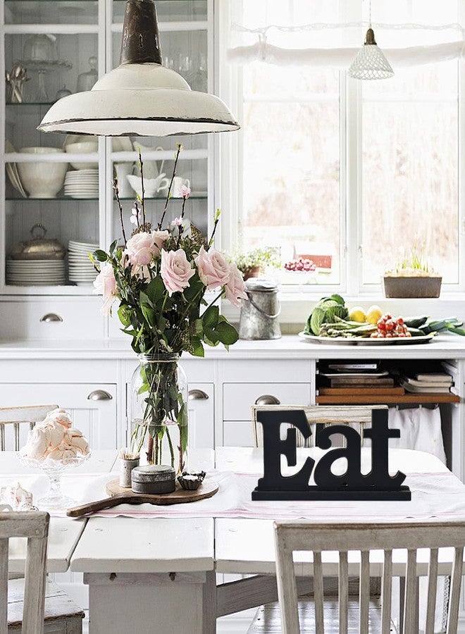 Waroom Home Wooden Eat Sign for Home Decor - Rustic Tabletop Block Letters Words Decor - Image 4
