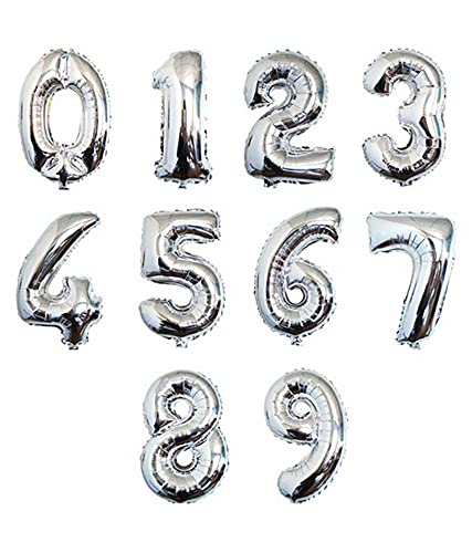 Flavouredlove 40inches two Foil Number Air or Helium Balloon Party Decoration Silver Pack of 1 | 2 Year No. Balloons Birthday/Anniversary (Silver 2) - Image 3