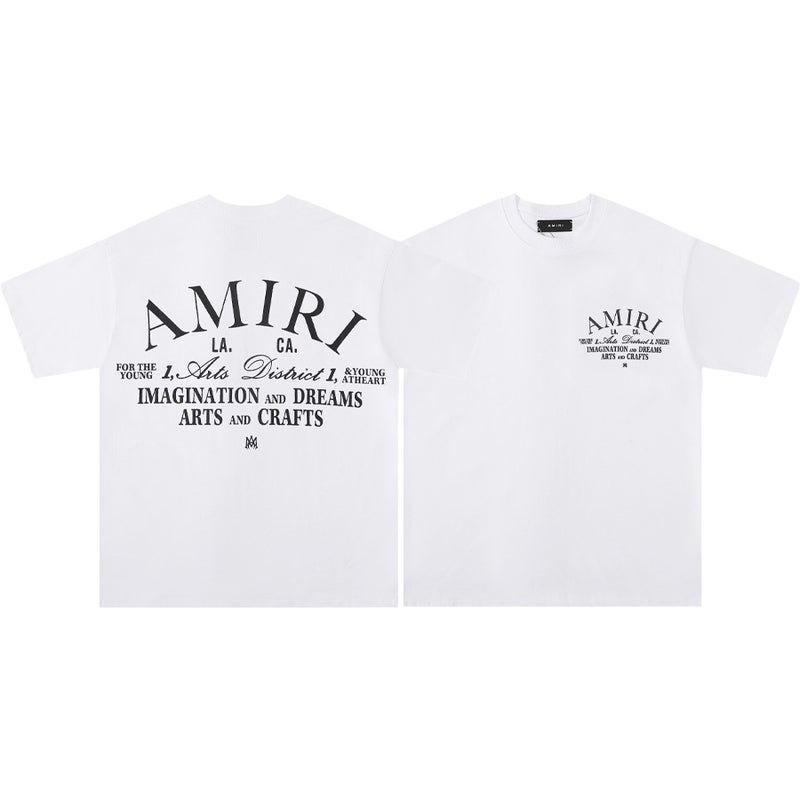 AMIRI Summer Short Sleeve Splatter Tee for Men 677 white - Image 5