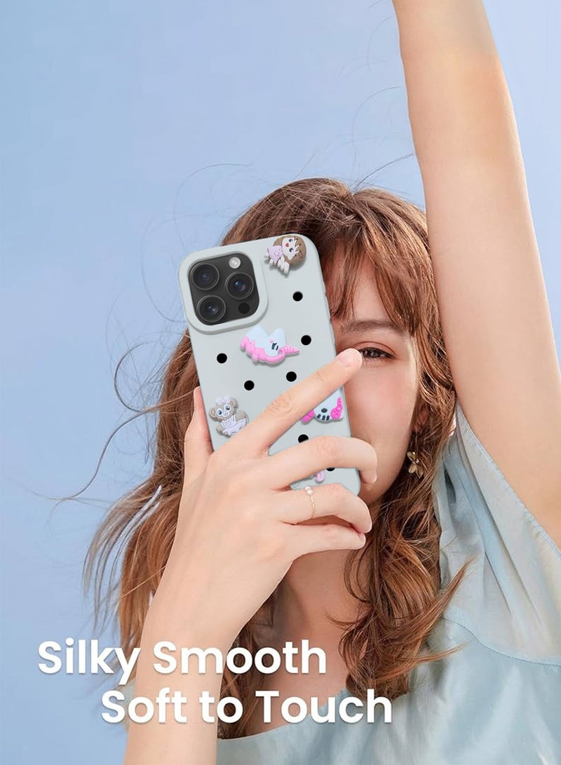 Wtech Apple iPhone 16 Pro Max 2024 Cute Cartoon Silicone Slippers Holes Shockproof DIY Phone Case Cover - White - Image 3