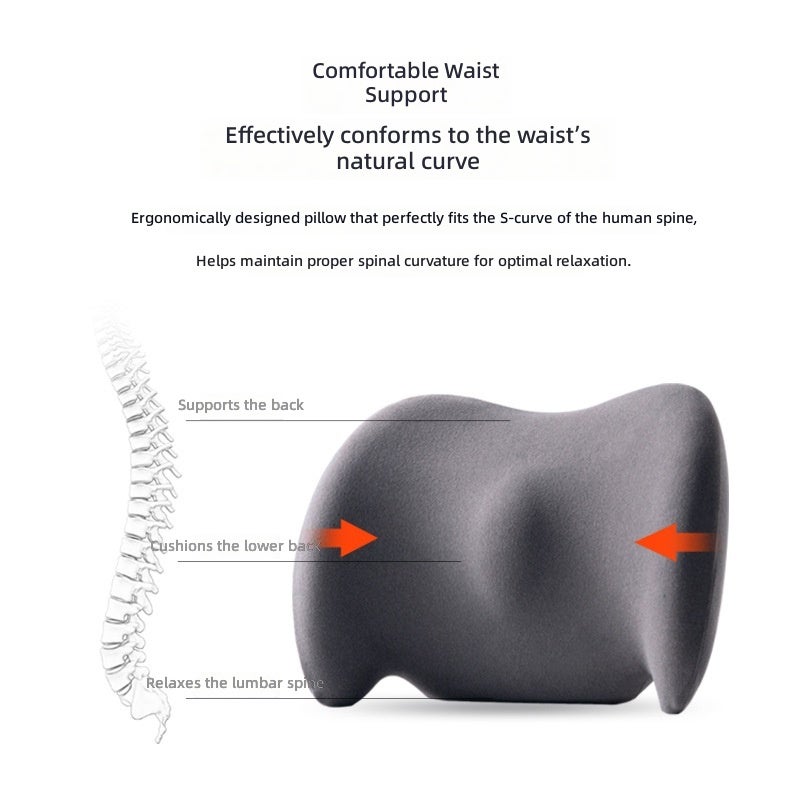 Ergonomic Slow Rebound Memory Foam Lumbar Support Cushion, Adjustable Non Slip Car Back Pillow for Driving Comfort - Image 2