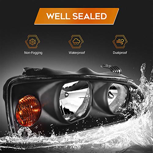 LBRST Headlight Assembly Fit for Hyundai for Elantra 2004-2006 Black Housing Amber Reflector Clear Lens HY2503130 HY2502130 - Image 4
