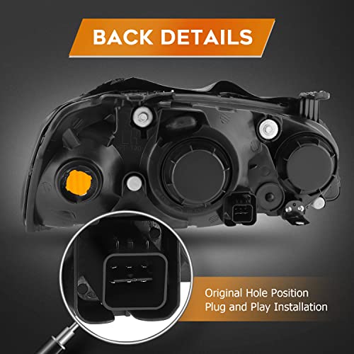 LBRST Headlight Assembly Fit for Hyundai for Elantra 2004-2006 Black Housing Amber Reflector Clear Lens HY2503130 HY2502130 - Image 5