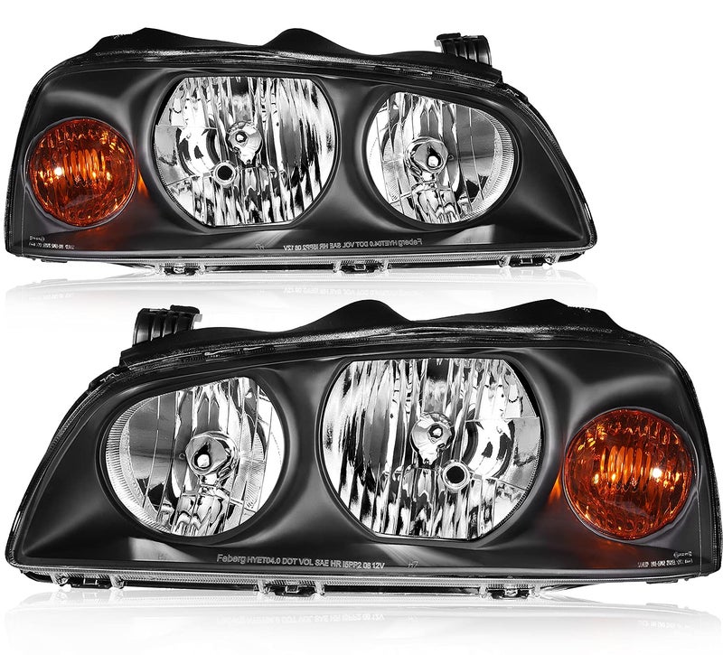LBRST Headlight Assembly Fit for Hyundai for Elantra 2004-2006 Black Housing Amber Reflector Clear Lens HY2503130 HY2502130 - Image 1