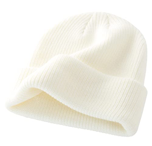 Connectyle Classic Men's Warm Winter Hats Acrylic Knit Cuff Beanie Cap Daily Beanie Hat (Beige) - Image 5