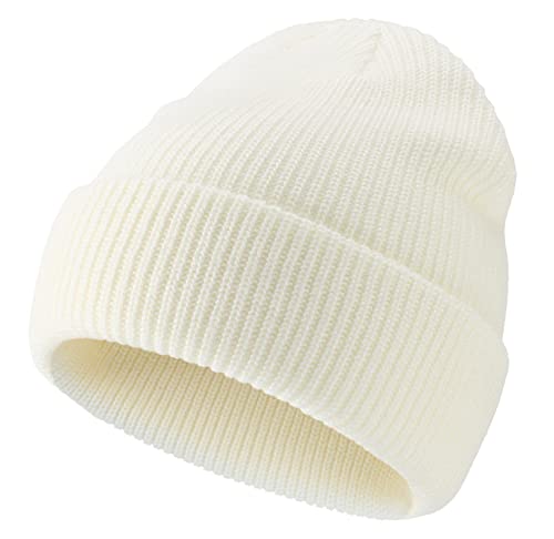 Connectyle Classic Men's Warm Winter Hats Acrylic Knit Cuff Beanie Cap Daily Beanie Hat (Beige) - Image 2