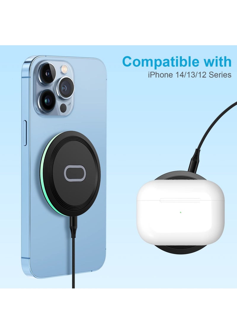 Wireless Charger 15W Compatible iPhone Charger Wireless for Galaxy S23 S22 S21 S20 A14 A13 A03S A53 A12 A11 A04S A22 S10 S9