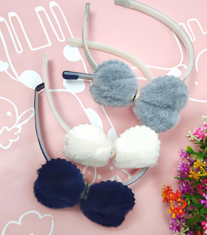 HOMEMATES 6 Pcs Korean Fashionable Fur Non Slip Hairband For Kids & Girls Styling Tools Barrette Thick Thin Short Hair Accessories - Image 4