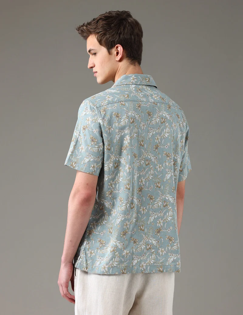Arrow Grey Floral Pattern Pure Cotton Shirt for Men | Best Price UAE
