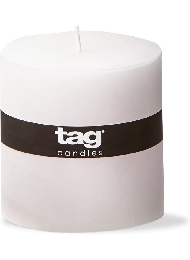 tag Chapel 4X4 White Pillar Paraffin Wax Candle Unscented DripFree Long Burning 75 Hours For Home Decor Wedding Parties Dining Dinner Kitchen Table Tabletop Living Room End Table Decor Decoration 4x4 - Image 5