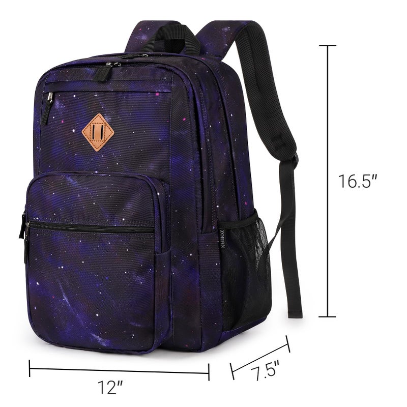 ZORFIN 26L Backpack for College, and Travel: Water Resistant Bookbag - Night Sky - Image 3