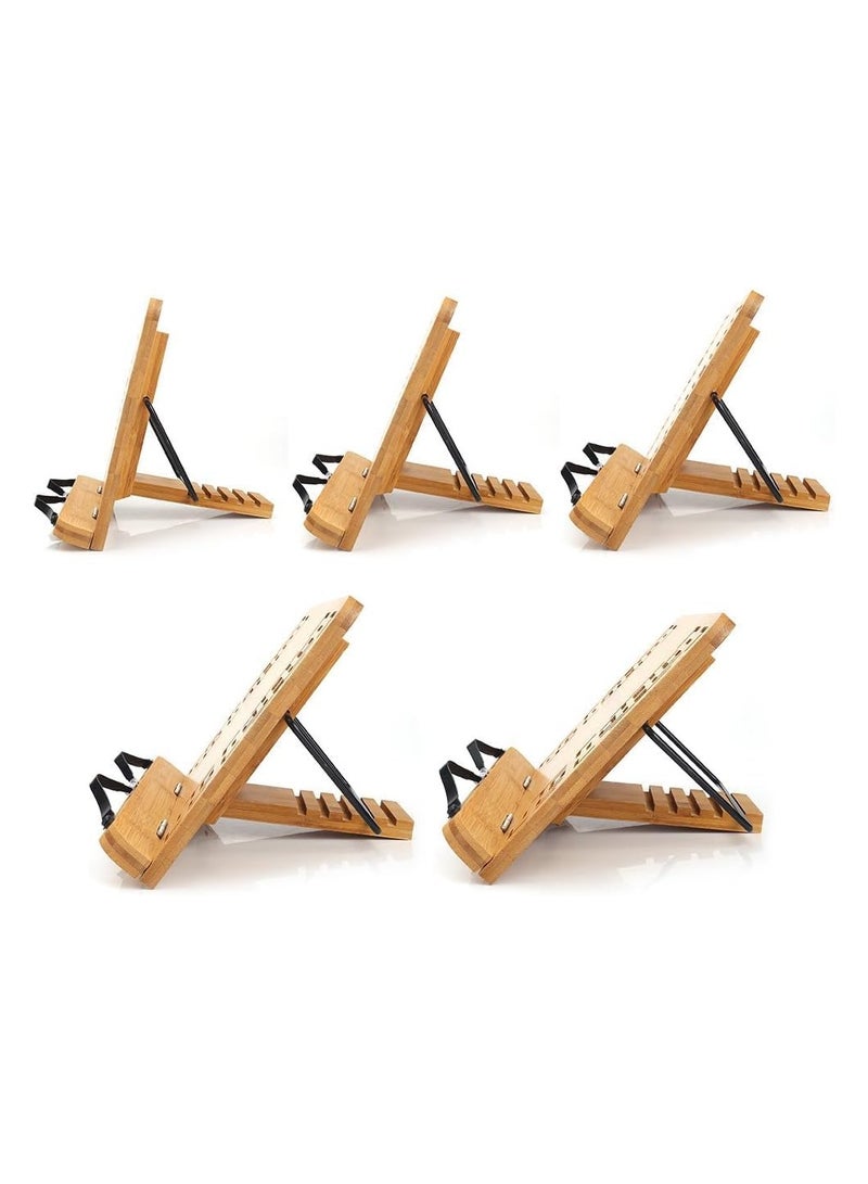 general Large Bamboo Bookshelf and Cooking Bookshelf for Hands-Free Reading, Multi-Functional Reading Shelf - Image 2