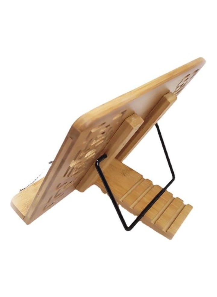 general Large Bamboo Bookshelf and Cooking Bookshelf for Hands-Free Reading, Multi-Functional Reading Shelf - Image 4