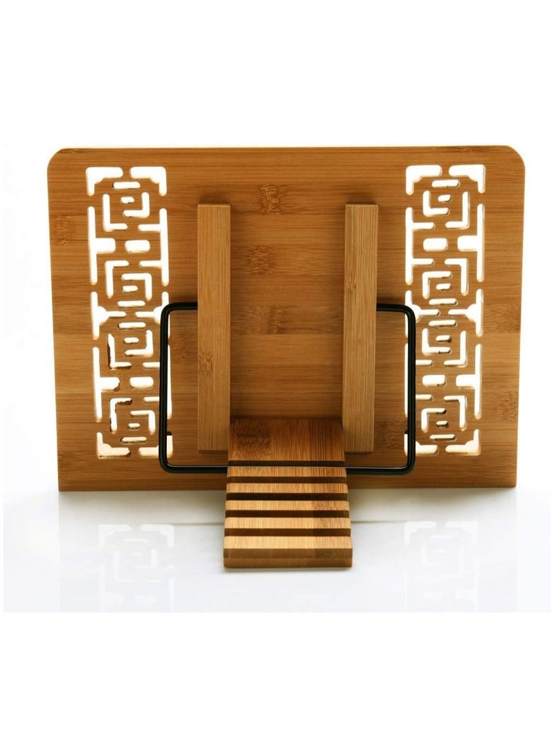 general Large Bamboo Bookshelf and Cooking Bookshelf for Hands-Free Reading, Multi-Functional Reading Shelf - Image 5