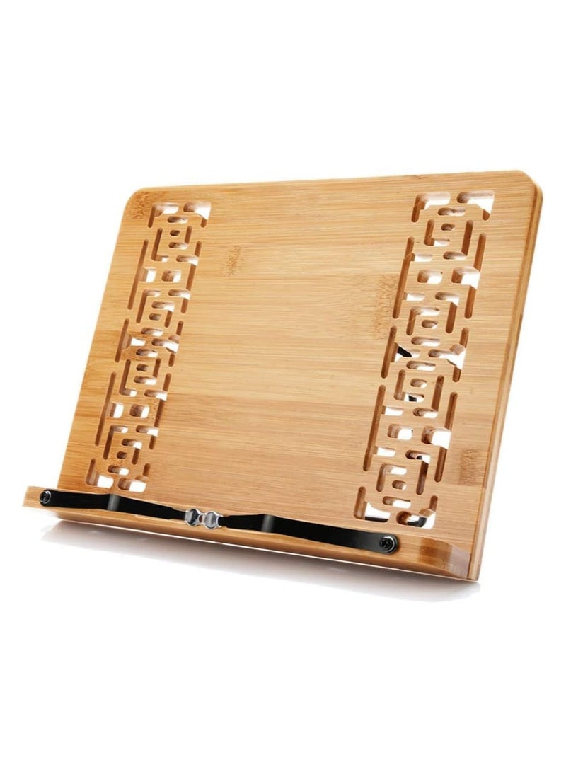 general Large Bamboo Bookshelf and Cooking Bookshelf for Hands-Free Reading, Multi-Functional Reading Shelf - Image 1