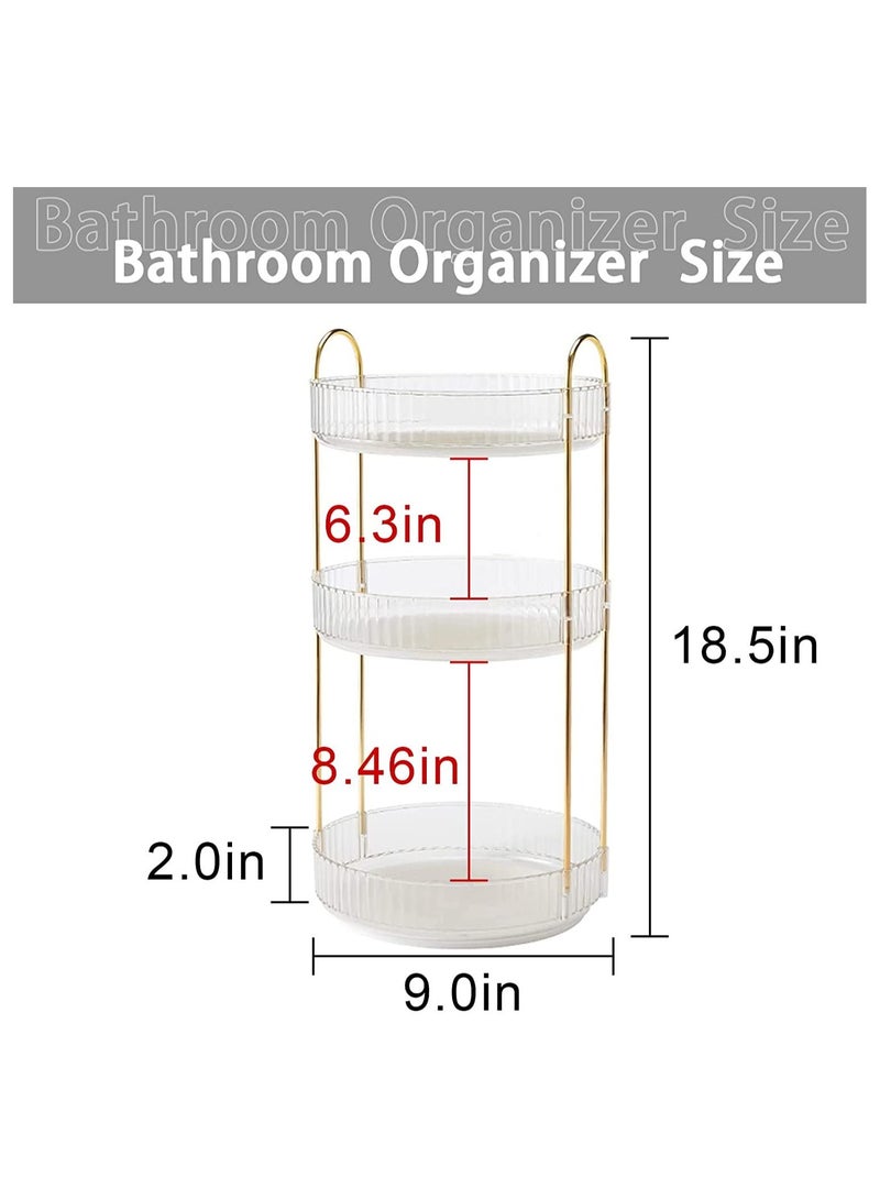 Sharpdo Rotating Makeup Organizer for Vanity 3 Tier, High-Capacity Skincare Clear Make Up Storage Perfume Organizers Cosmetic Dresser Organizer Countertop 360 Spinning - Image 3