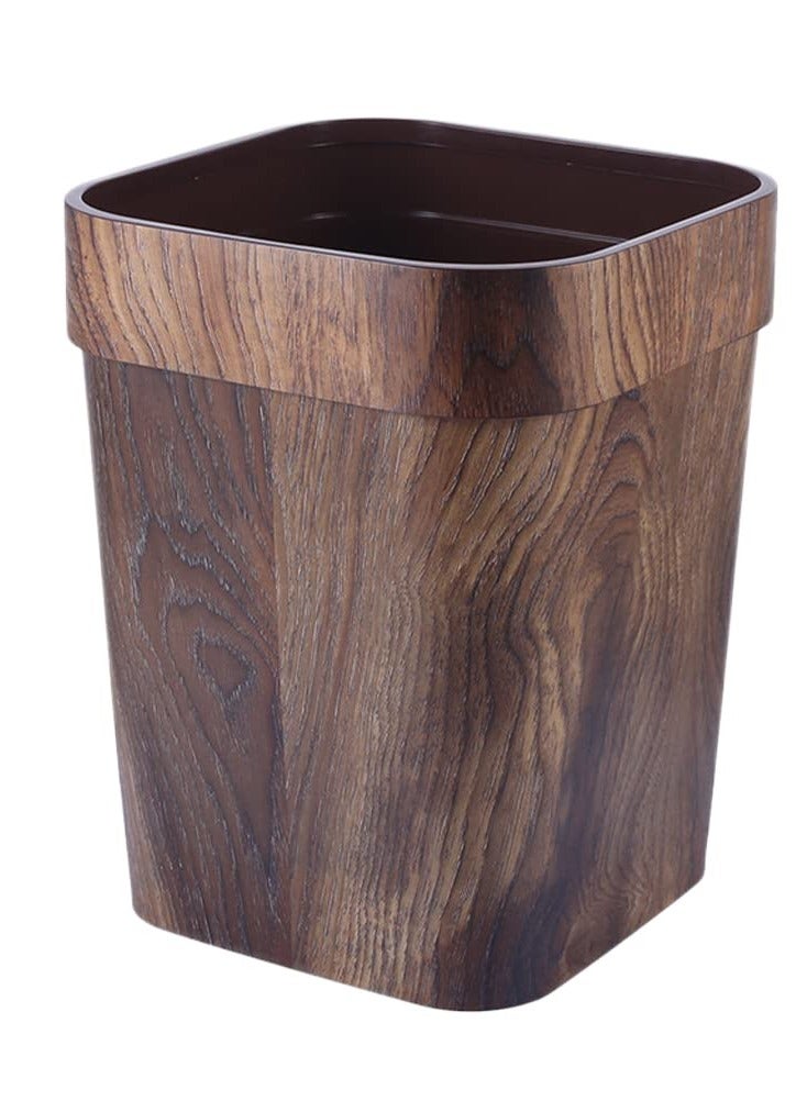 Plastic Wastebasket Wood shape Garbage Bin Container for Home and Office - Image 1