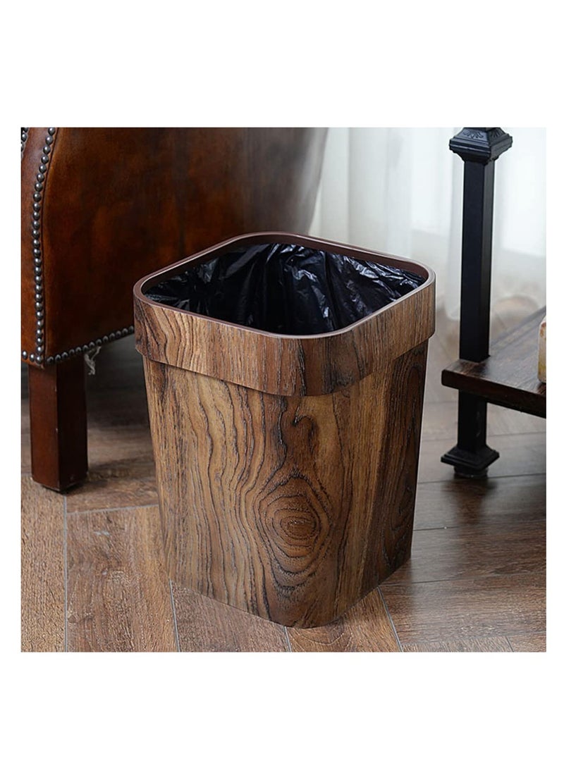 Plastic Wastebasket Wood shape Garbage Bin Container for Home and Office - Image 3