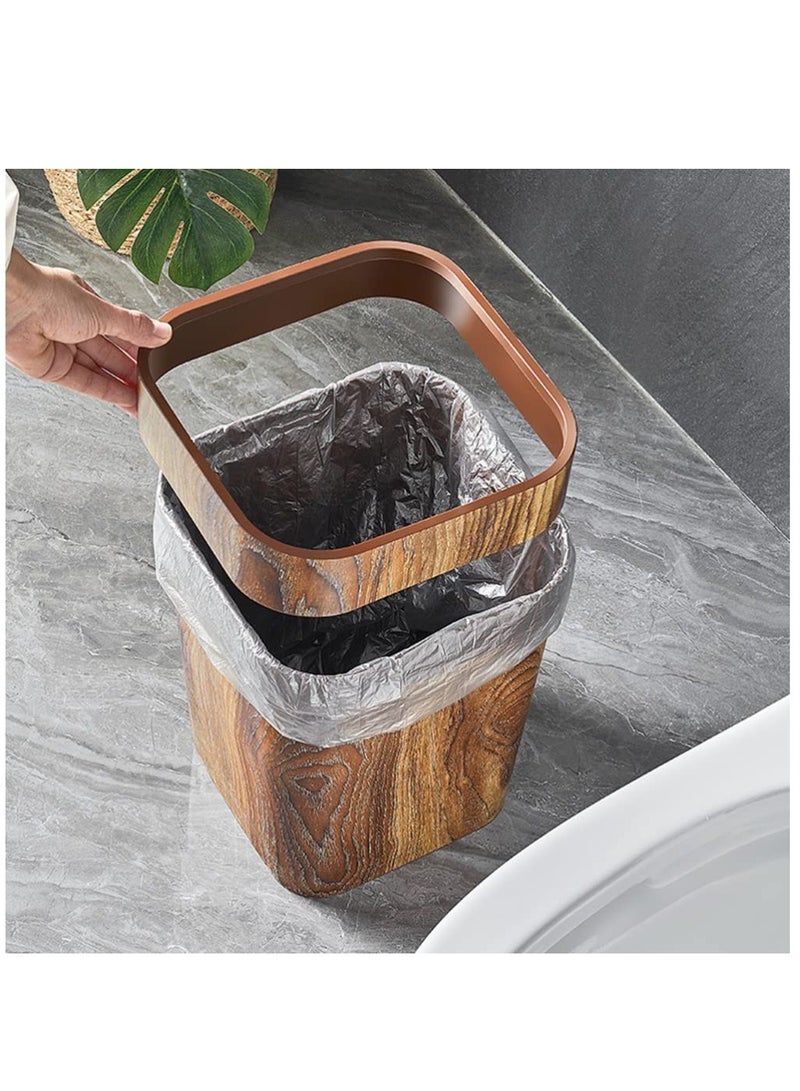 Plastic Wastebasket Wood shape Garbage Bin Container for Home and Office - Image 4