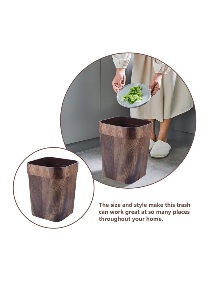 Plastic Wastebasket Wood shape Garbage Bin Container for Home and Office - Image 5