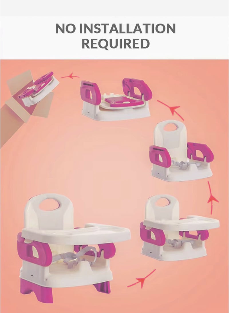 توشيونيكس كرسي تغذية معزز قابل للتحويل 3 في 1 للأطفال الرضع مع صينية قابلة للإزالة وكرسي مرتفع ومقعد أرضي كرسي طعام محمول للأطفال مقعد قابل للطي للأطفال الصغار مع حزام أمان وأشرطة قابلة للتعديل مناسب للسفر للاستخدام الداخلي والخارجي من عمر 6 إلى 24 شهرًا - Image 5