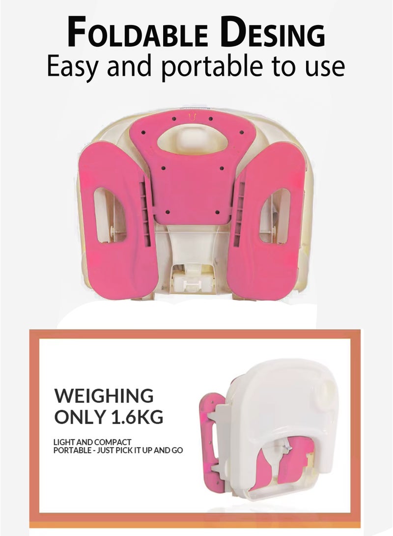 توشيونيكس كرسي تغذية معزز قابل للتحويل 3 في 1 للأطفال الرضع مع صينية قابلة للإزالة وكرسي مرتفع ومقعد أرضي كرسي طعام محمول للأطفال مقعد قابل للطي للأطفال الصغار مع حزام أمان وأشرطة قابلة للتعديل مناسب للسفر للاستخدام الداخلي والخارجي من عمر 6 إلى 24 شهرًا - Image 4