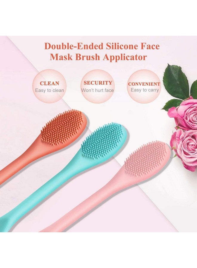 Cosluxe Silicone Face Mask Brush Double-head, Soft Face Mask & Facial Cleansing Brush,Facials, Mud, Clay Mask's,DIY,Modeling Mask's,Body Lotion,and BB CC Cream,Pore Cleaner pack of 2 - Image 5