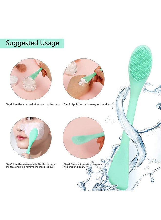 Cosluxe Silicone Face Mask Brush Double-head, Soft Face Mask & Facial Cleansing Brush,Facials, Mud, Clay Mask's,DIY,Modeling Mask's,Body Lotion,and BB CC Cream,Pore Cleaner pack of 2 - Image 4