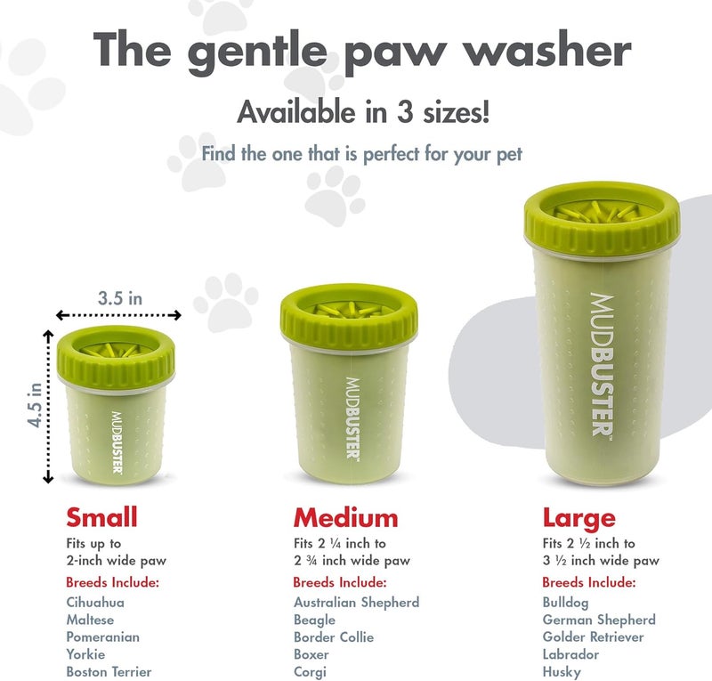 Dexas MudBuster Portable Dog Paw Cleaner, Small, Green,PW700383 - Image 3