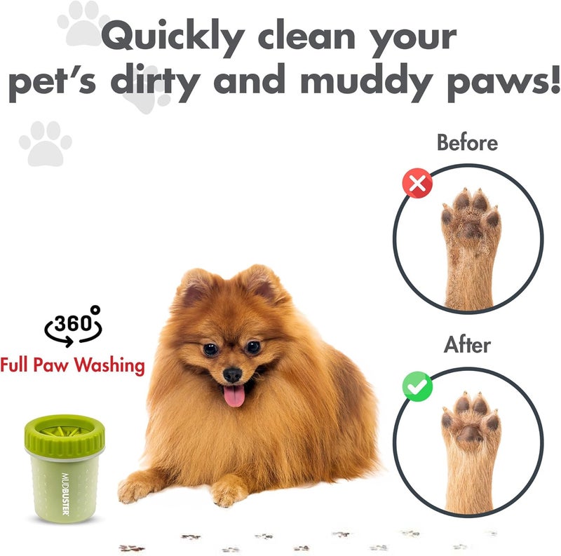 Dexas MudBuster Portable Dog Paw Cleaner, Small, Green,PW700383 - Image 4