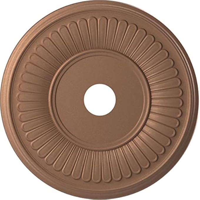 22"OD X 3 1/2"ID X 1"P BERKSHIRE THERMOFORMED PVC CEILING MEDALLION (FITS CANOPIES UP TO 10 1/8"), AGED COPPER - Image 1