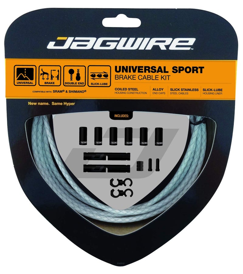Jagwire مجموعة فرامل جاكوير الرياضية العالمية كابل فرامل أبيض مضفر - Image 1
