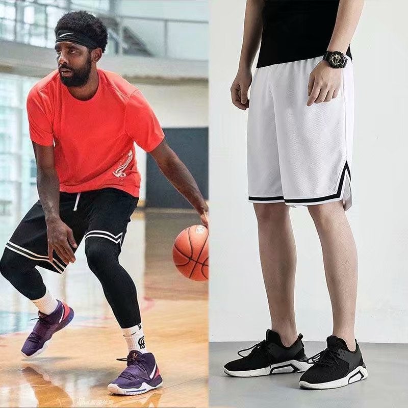 Summer Casual Sports Shorts Men Quick-Dry Fitness Basketball White 