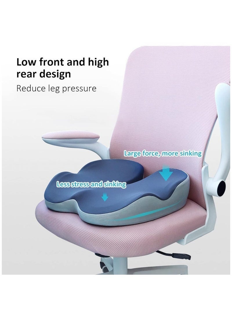 Arabest Seat Cushion, Non-Slip Chair Cushion with Memory Foam, Tailbone Cushions for Pressure Relief, Computer & Car Seat Cushion (Blue) - Image 3