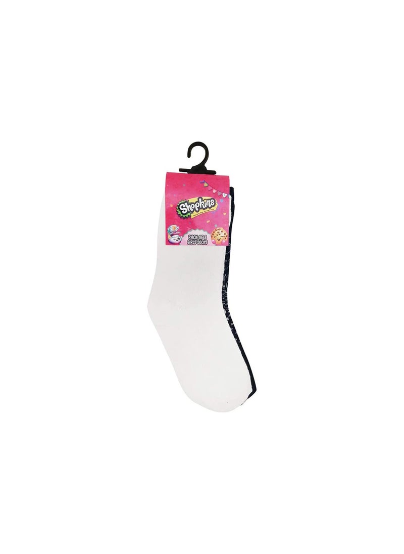 Shopkins - Shopkins Socks (Pack Of 2) - Blue & White 5-8Y - Image 1