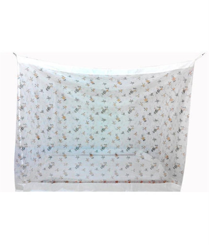 ans Dreams Mosquito net for Double Bed 6 x 6.5 ft King Size White Printed - Image 2