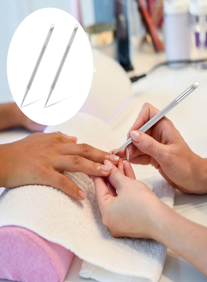 YQQYG 2 PCS Nail Cuticle Pusher Pen, Metal Double Ended Tools for Nails, Stainless Steel Cuticle Pusher Nail Dotting Pen, Professional Cuticles Remover Tool for Manicure Pedicure Nails Art Care Tools - Image 5