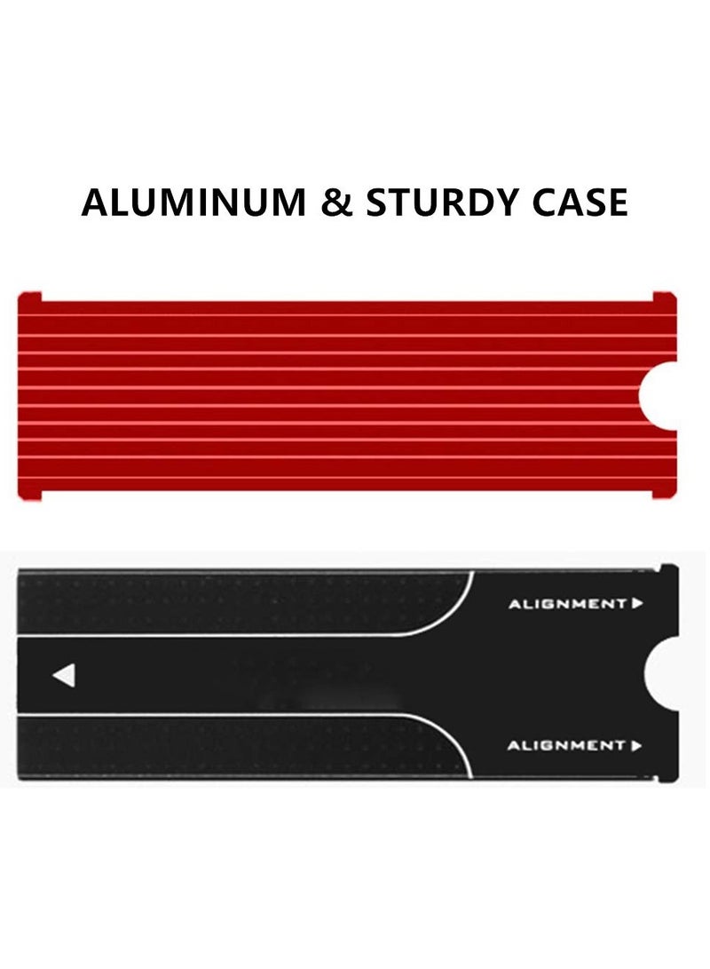 M.2 Heatsink NVME 2280 SSD Heat Sink Support Single Double Sided M2 SSD Cooling with Thermal Silicone Pads Cooler for Computer PC PS5 PCIE NVME or NGFF SATA M.2 SSD Installation, Red - Image 4
